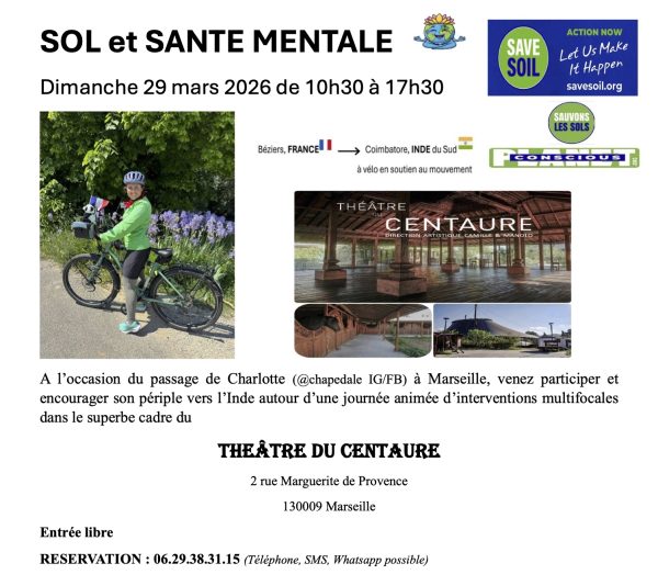 Affiche de la journée "Sol et Santé mentale" au Théâtre du Centaure, Marseille - 29 mars 2026
