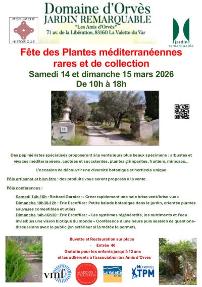 Fête des Plantes méditerranéennes rares et de collection - Affiche - 14-15 mars 2026